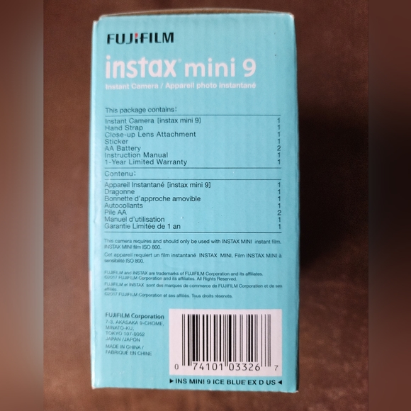 Instax mini 9 Ice Blue, New, Never opened - Picture 2 of 3